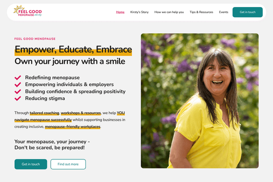 Feel Good Menopause website by Jorvik Web Dev